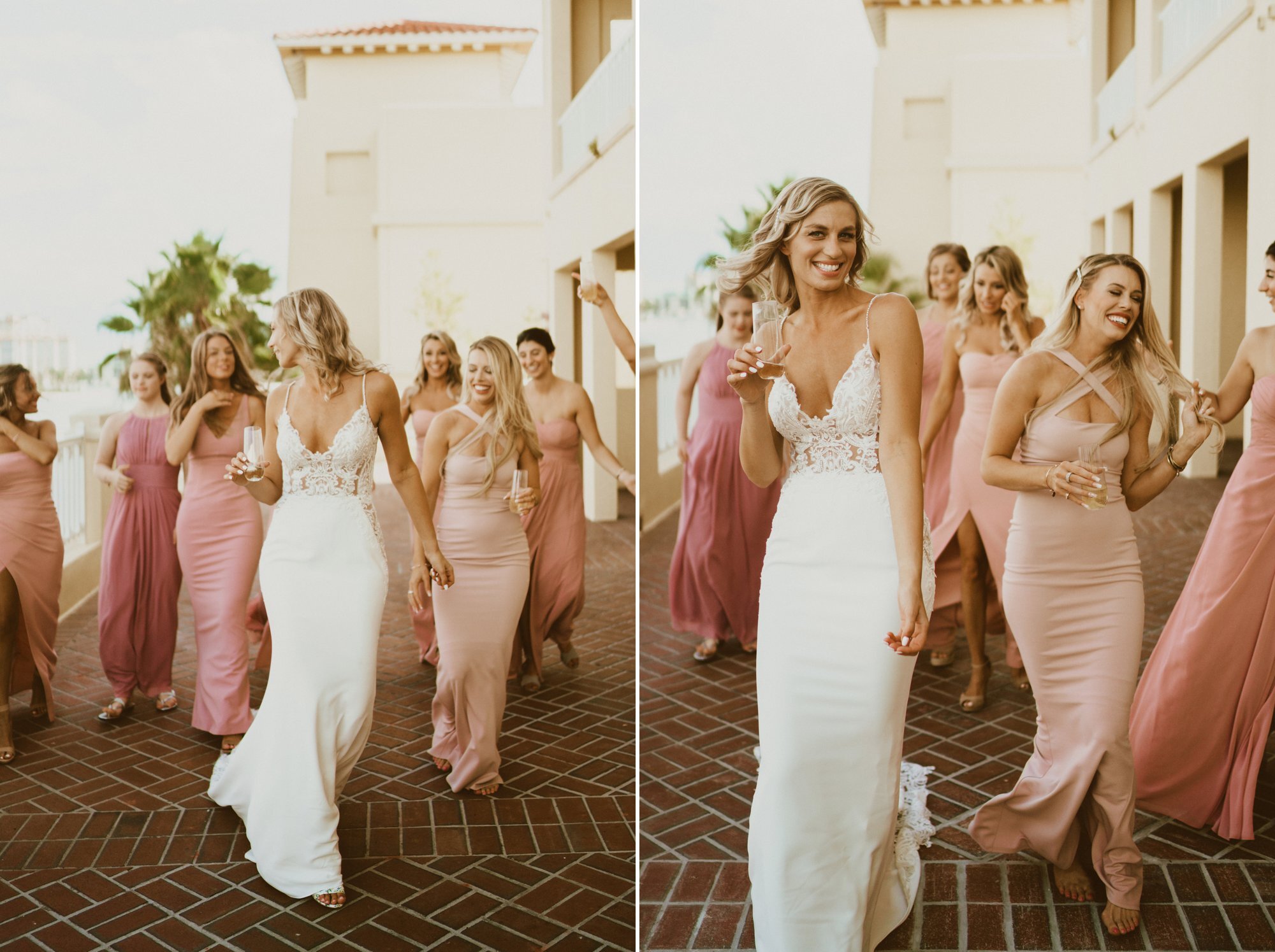 Naples wedding photo with bridesmaids