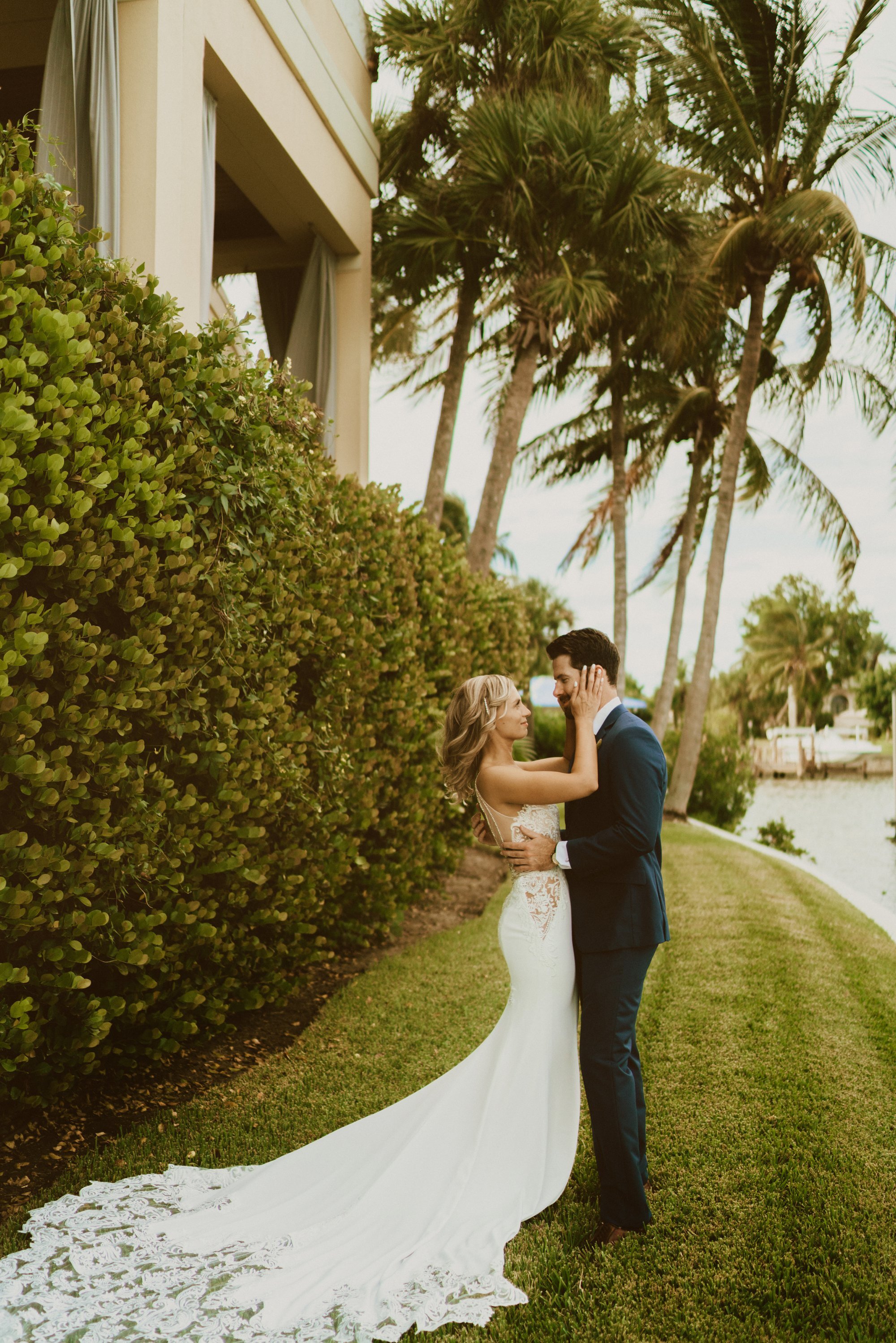 Naples beach wedding photographer capturing bride and groom 
