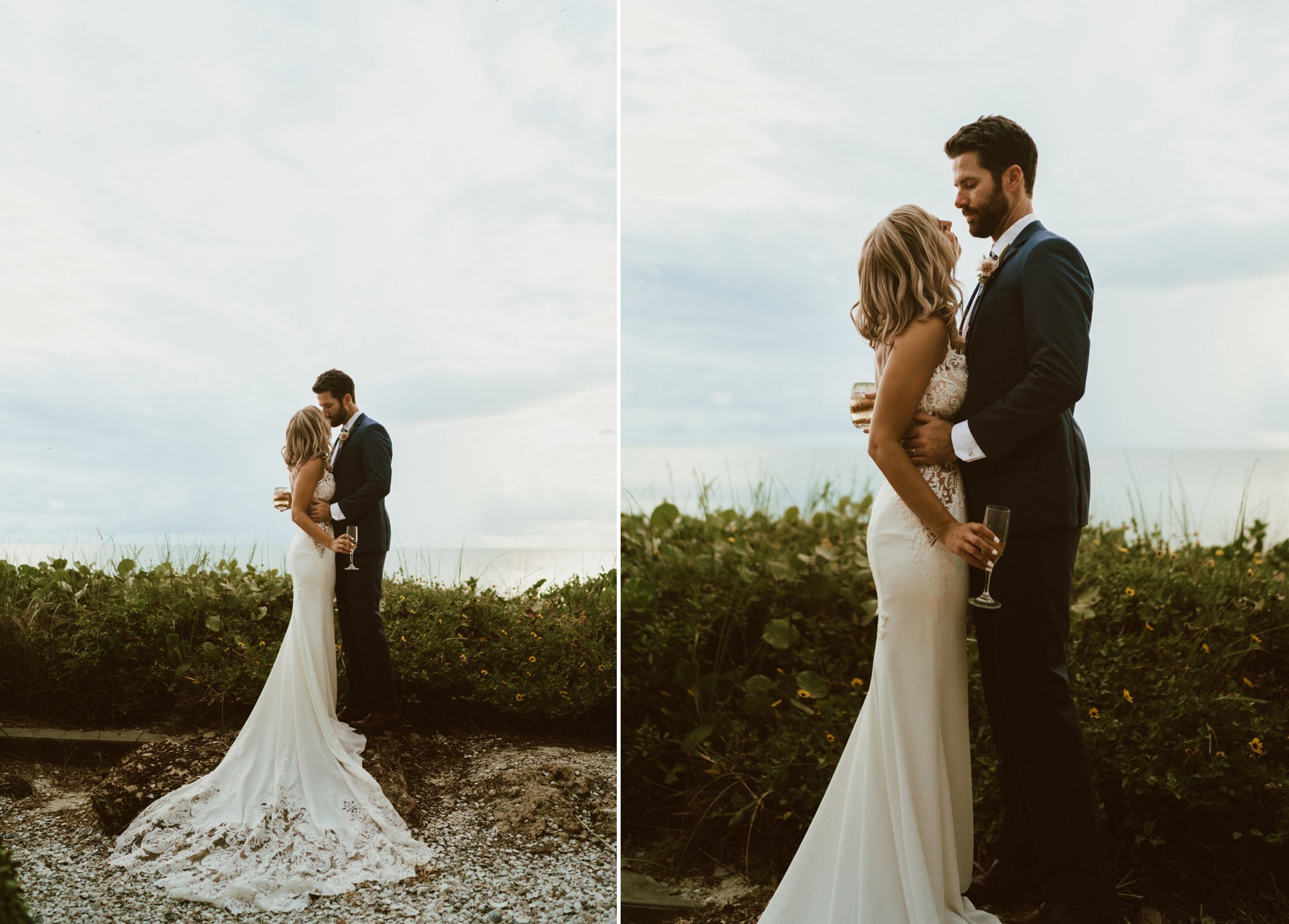 bride and groom photos on Naples beach Florida 
