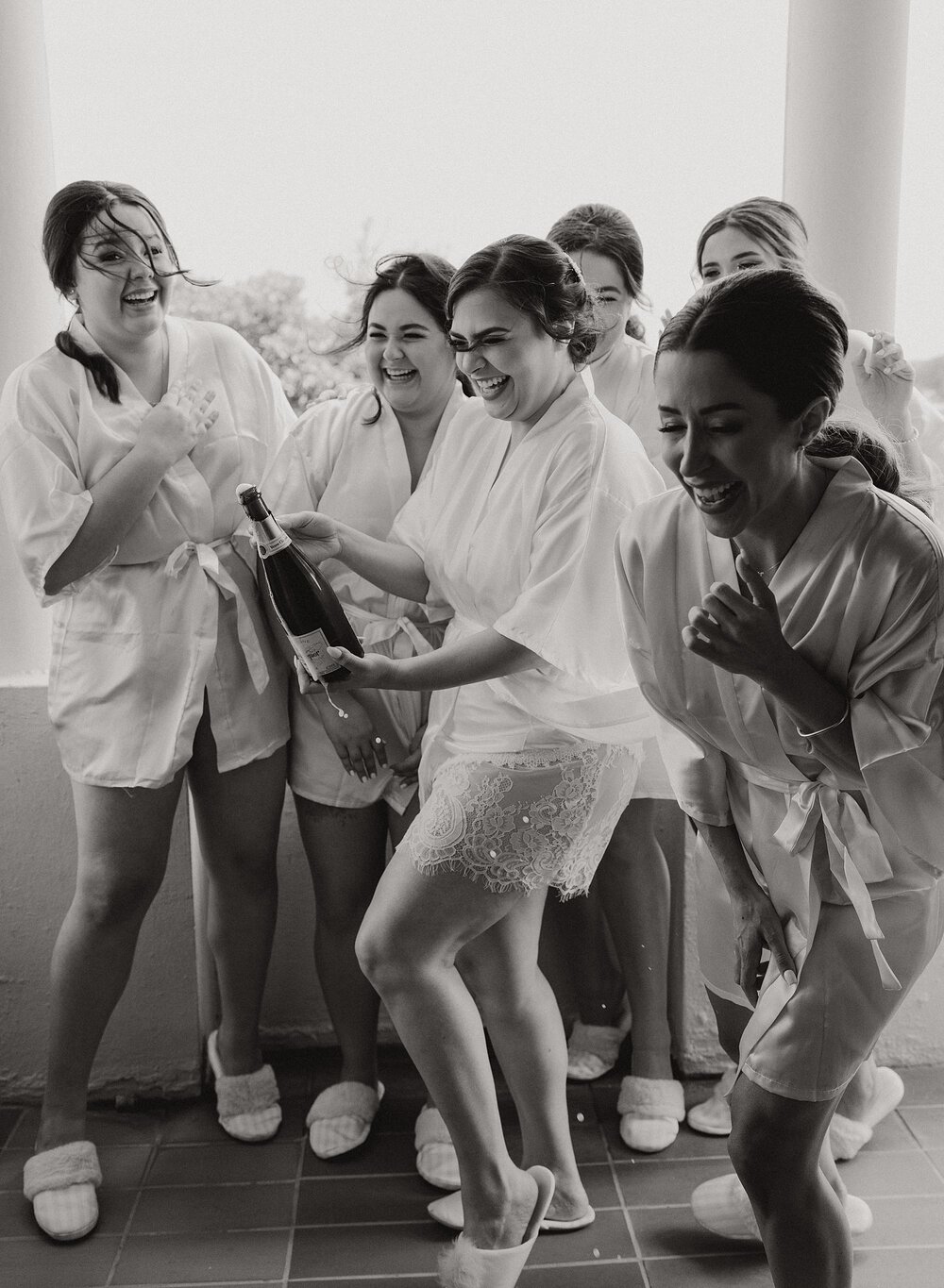 Bridesmaids getting ready at Biltmore Hotel in Coral Gables