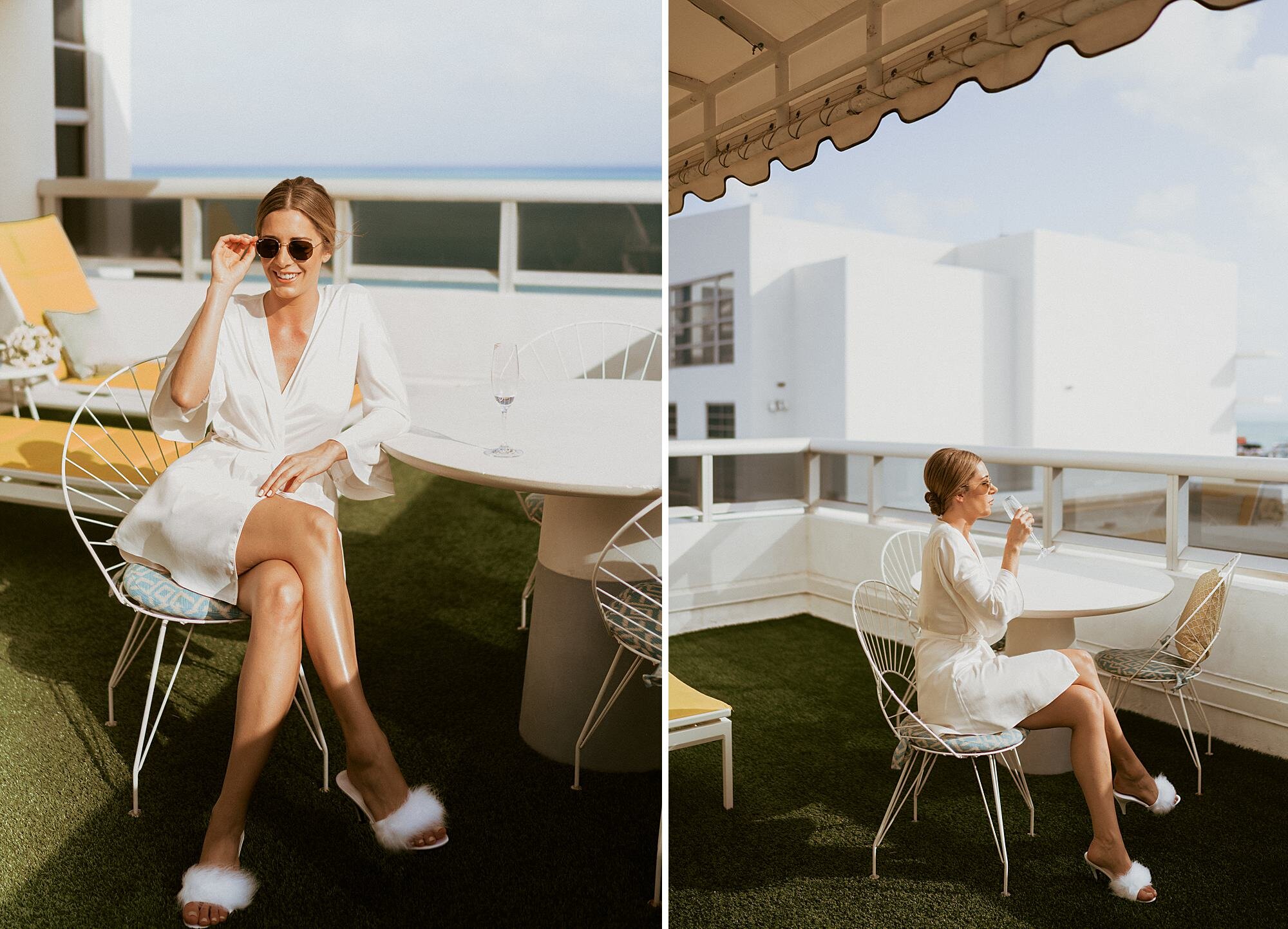 bride getting ready at the confidante hotel in miami wedding