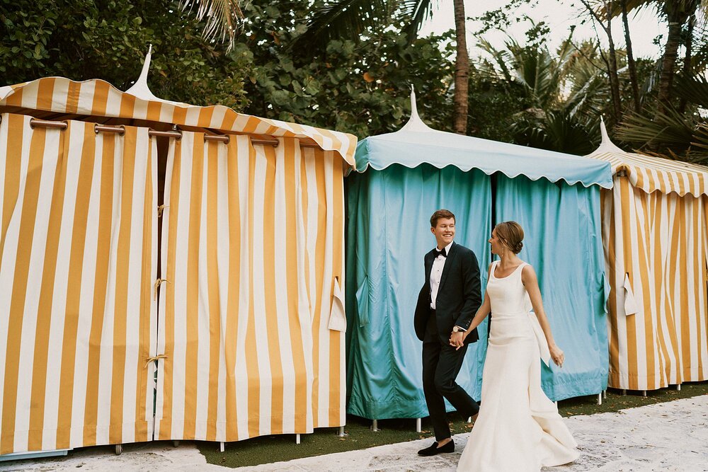 Confidante Hotel Miami wedding bride and groom photos 