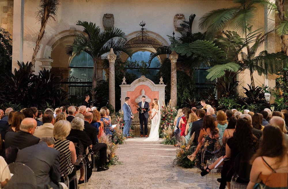 Vizcaya museum and gardens Bride and Groom Wedding Ceremony