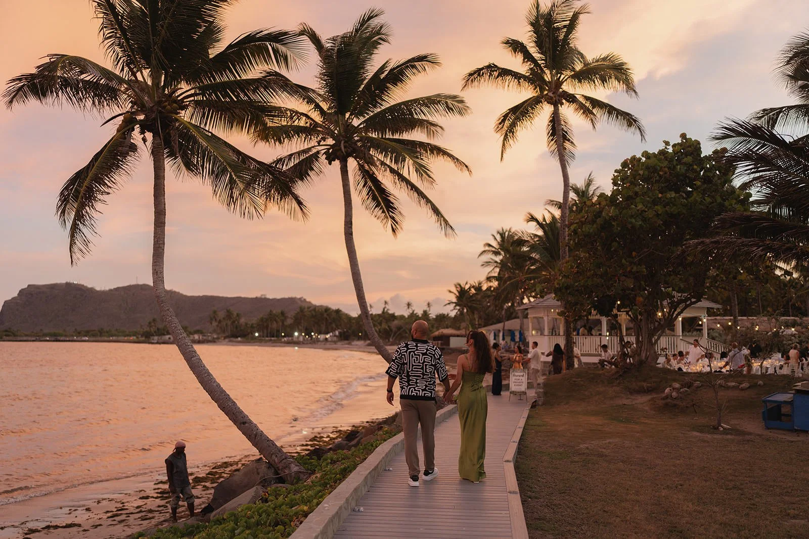 sunset welcome dinner  st lucia wedding weekend