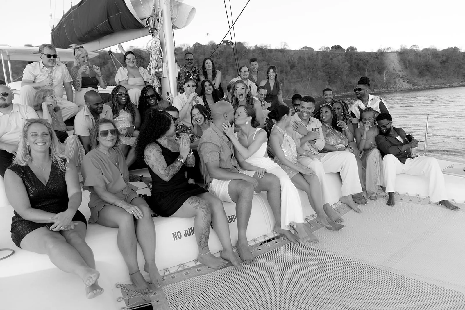 st lucia catameran boat ride wedding weekend inspo