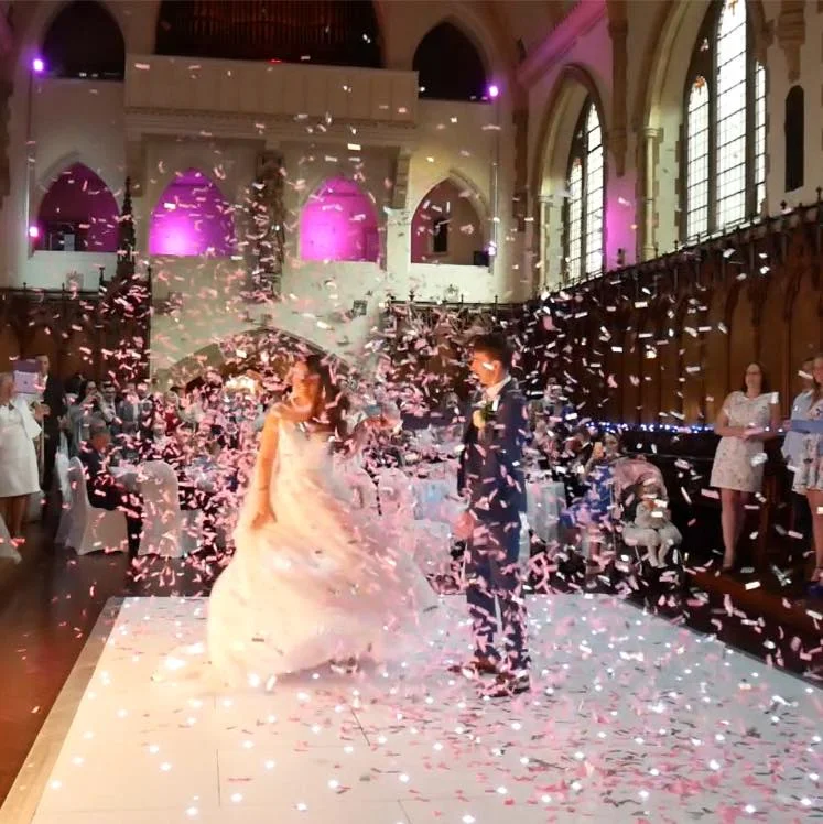 Confetti Experience + Sparkly White Dance floor at St Augustine’s, Westgate on Sea, Kent