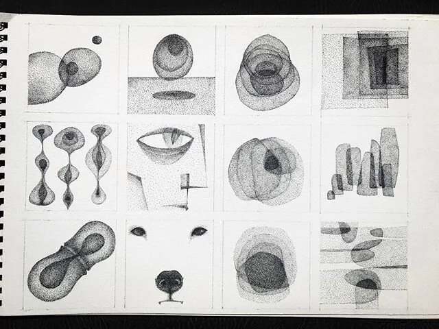 Isolation art V: study sketches to see what I&rsquo;d like to scale up. #isolationart #dots #toronto