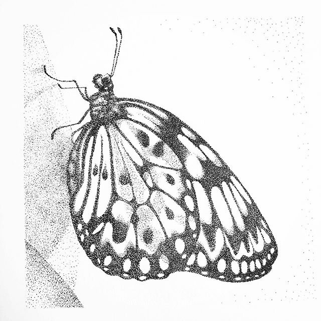Isolation art VIII: Butterfly on leaf. Just because. #isolationart #isolationartchallenge #dots #toronto