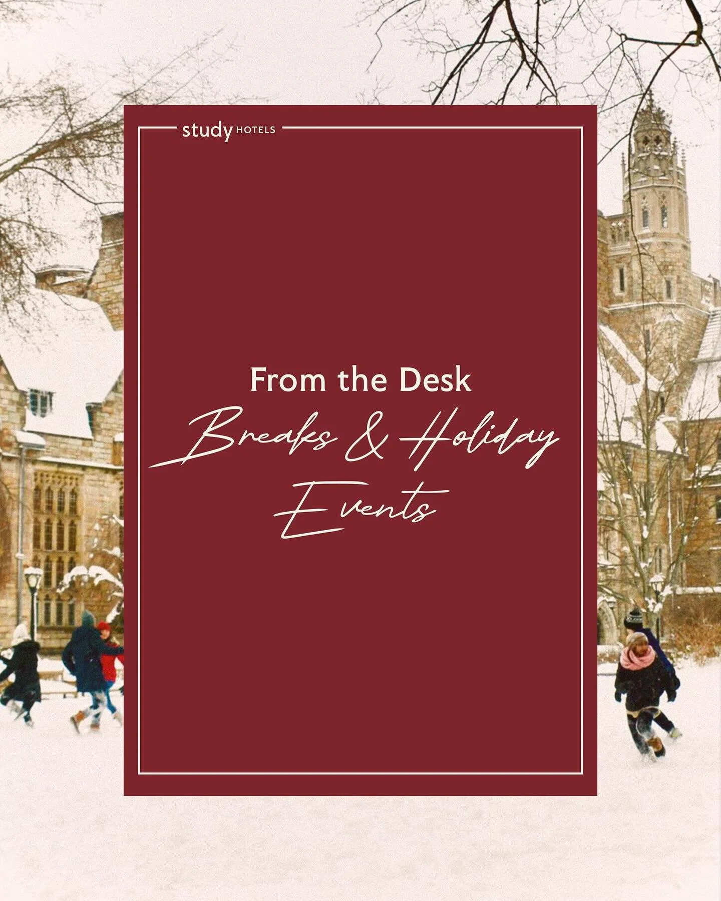 A new season is underway, and our campus communities are already buzzing.

Whether you&rsquo;re sparking holiday joy at @msichicago&rsquo;s Christmas Around the World, cheering on the Bulldogs at The Game with @yaleathletics on November 22, lacing up