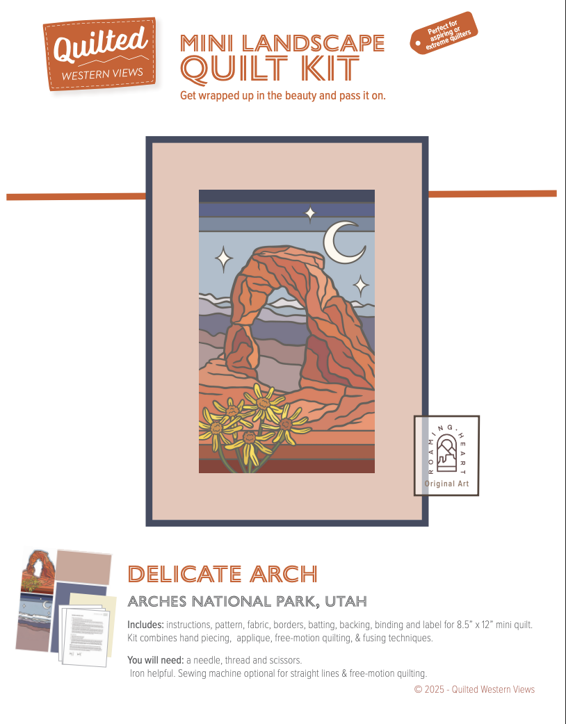 Arches Mini Quilt with Roaming Heart Design