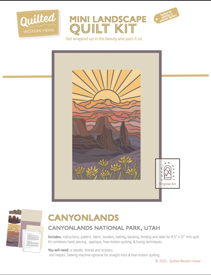 Canyonlands Mini Quilt with Roaming Heart Design
