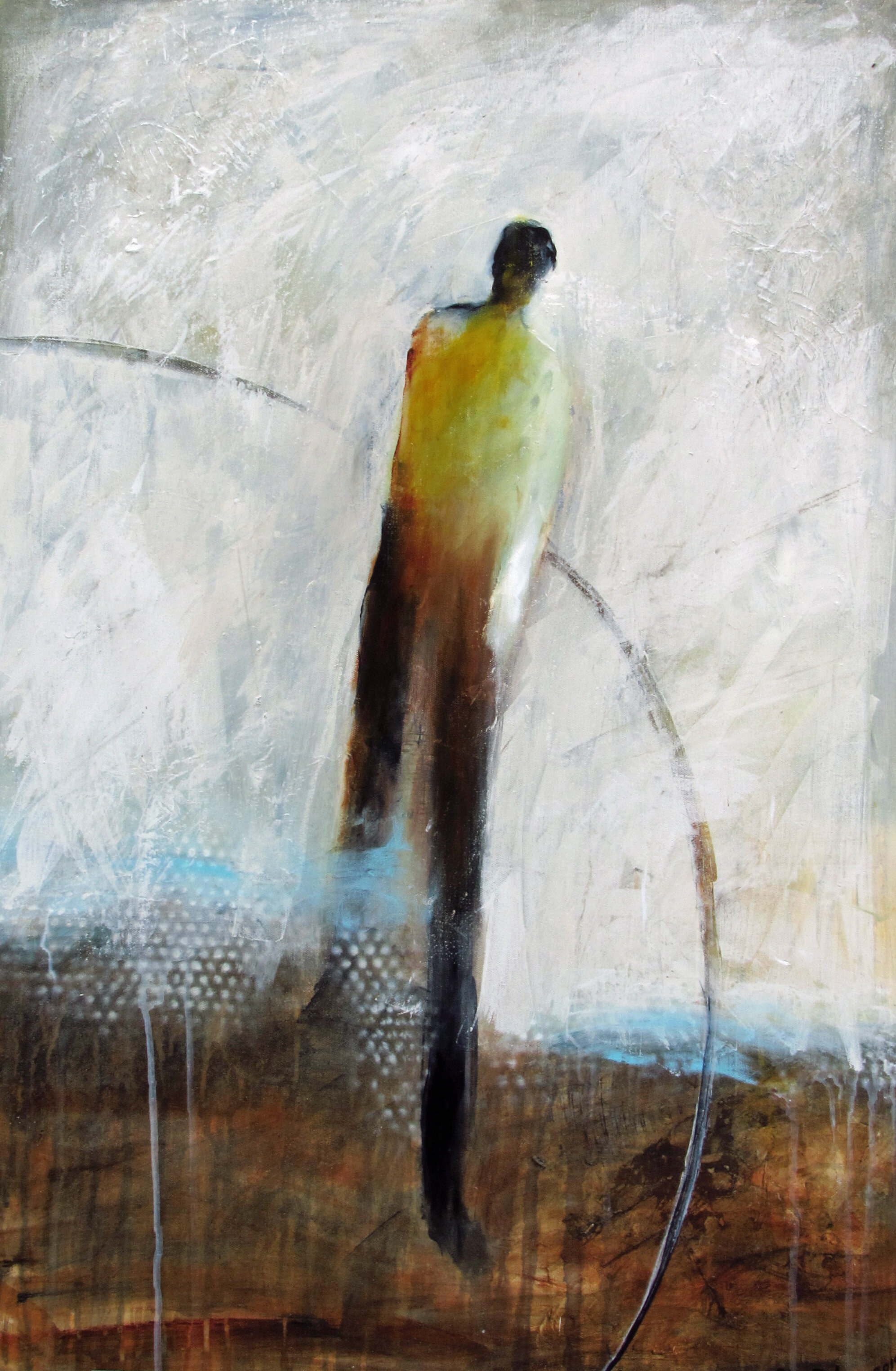 He is the companion to the woman . He is the second piece of the yet un-named series. Maybe soon, I will find a title for the series and the pieces. 24” x 36” Available Caron Gallery Tupelo, MS