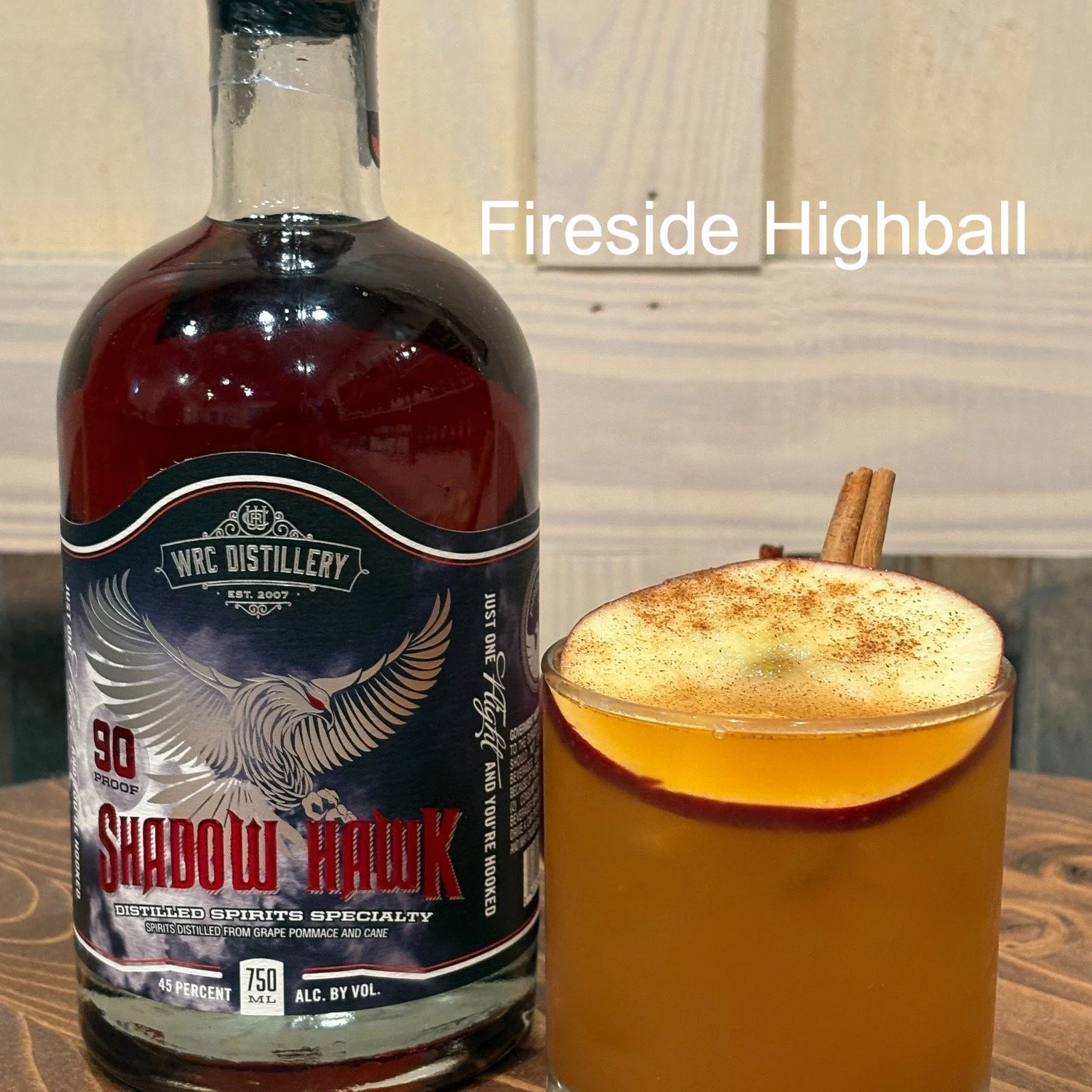 🔥 Fireside Highball

Light, refreshing, and easy to enjoy &mdash; a crisp autumn cocktail with depth and a touch of spice.

Ingredients:
1.5 oz Shadow Hawk
3 oz fresh apple cider
Splash of ginger beer (or ginger ale, if preferred)

Instructions:
Bui