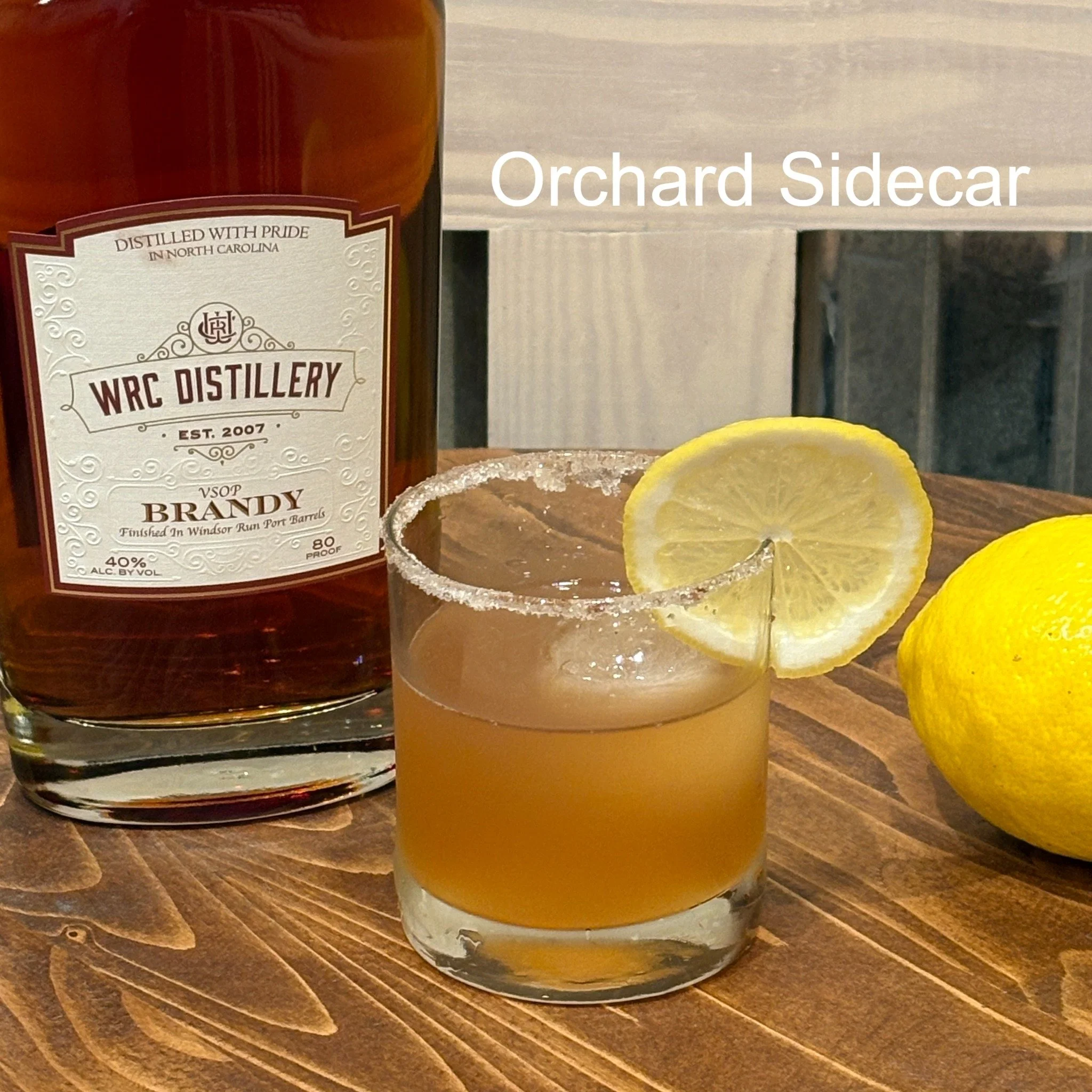 🍊 Orchard Sidecar

Bright and citrusy with autumn depth &mdash; a crisp seasonal cocktail that balances fruit and spirit.

Ingredients:
1.5 oz VSOP Brandy
0.75 oz fresh lemon juice
0.5 oz honey syrup (1:1 honey and water)
Don't have honey syrup: sim