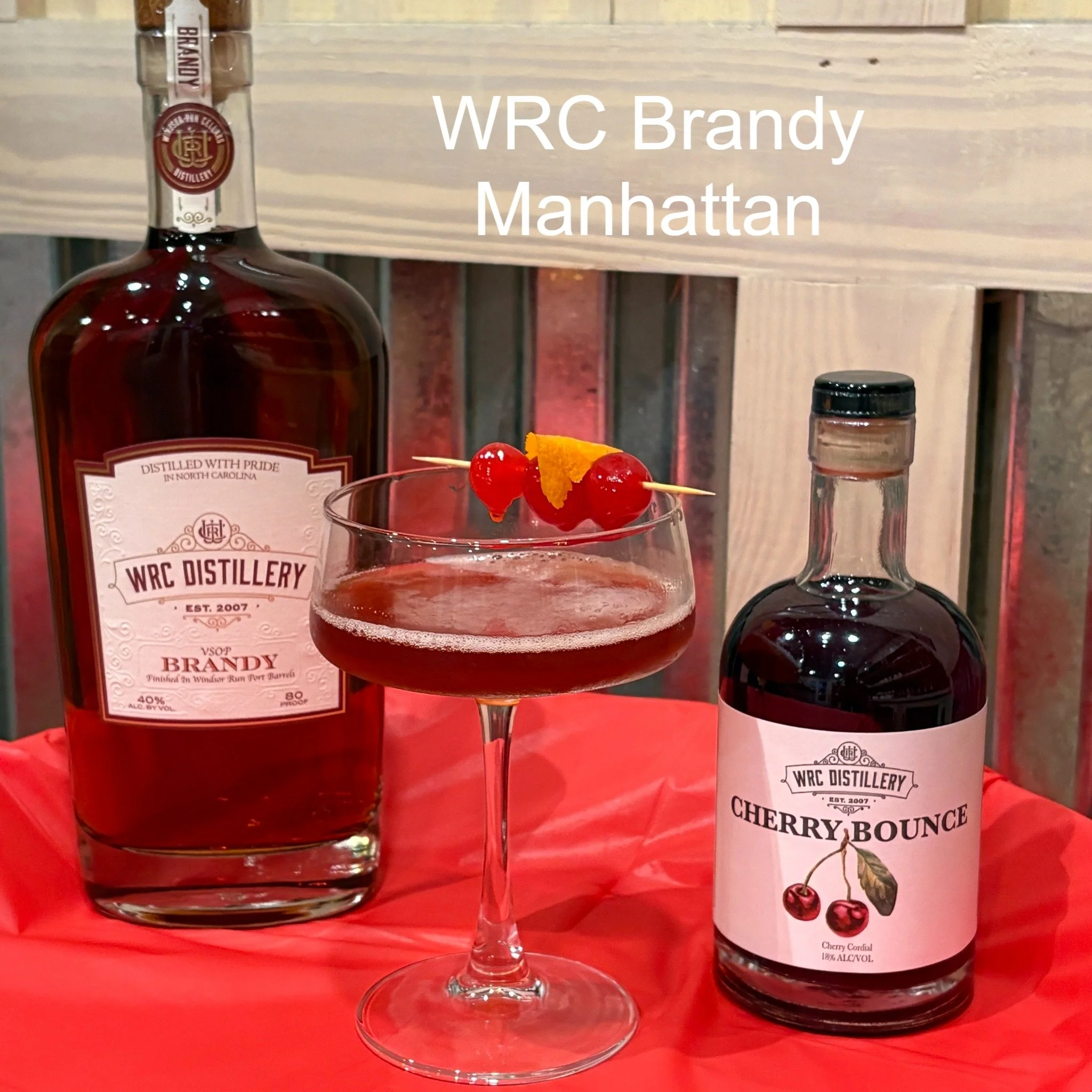 🍒 WRC Brandy Manhattan

A smooth, spirit-forward classic with a Windsor Run twist.

Ingredients:
2 oz VSOP Brandy
0.5 oz Cherry Bounce (WRD)
2 dashes aromatic bitters
Option: we recommend a splash of grenadine

Instructions:
Add all ingredients to a