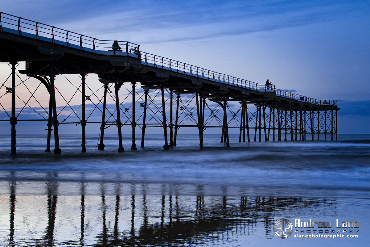 Saltburn Pier blue hour silhouette 