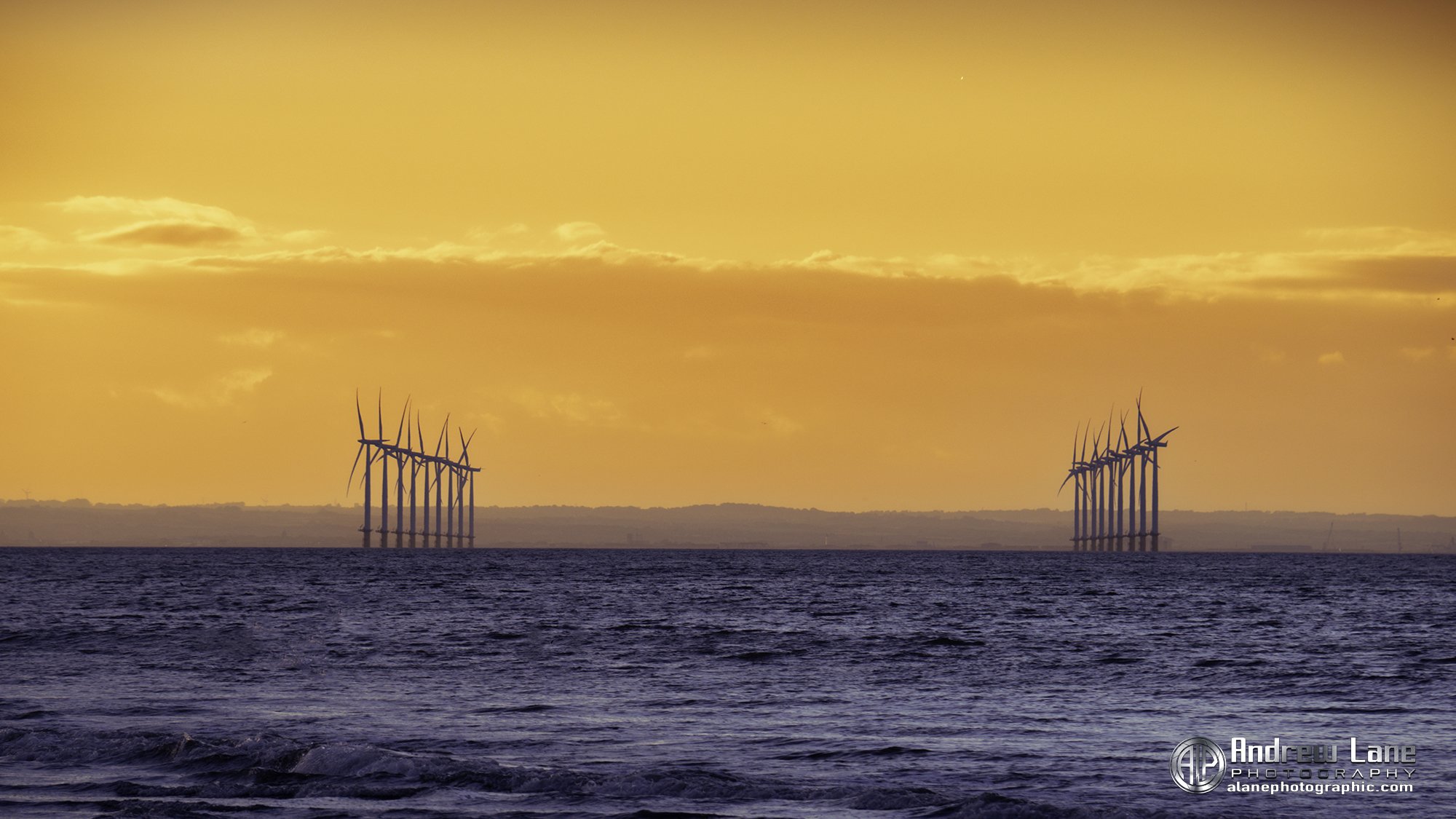  Teesside (Redcar) wind farm at Sunset 