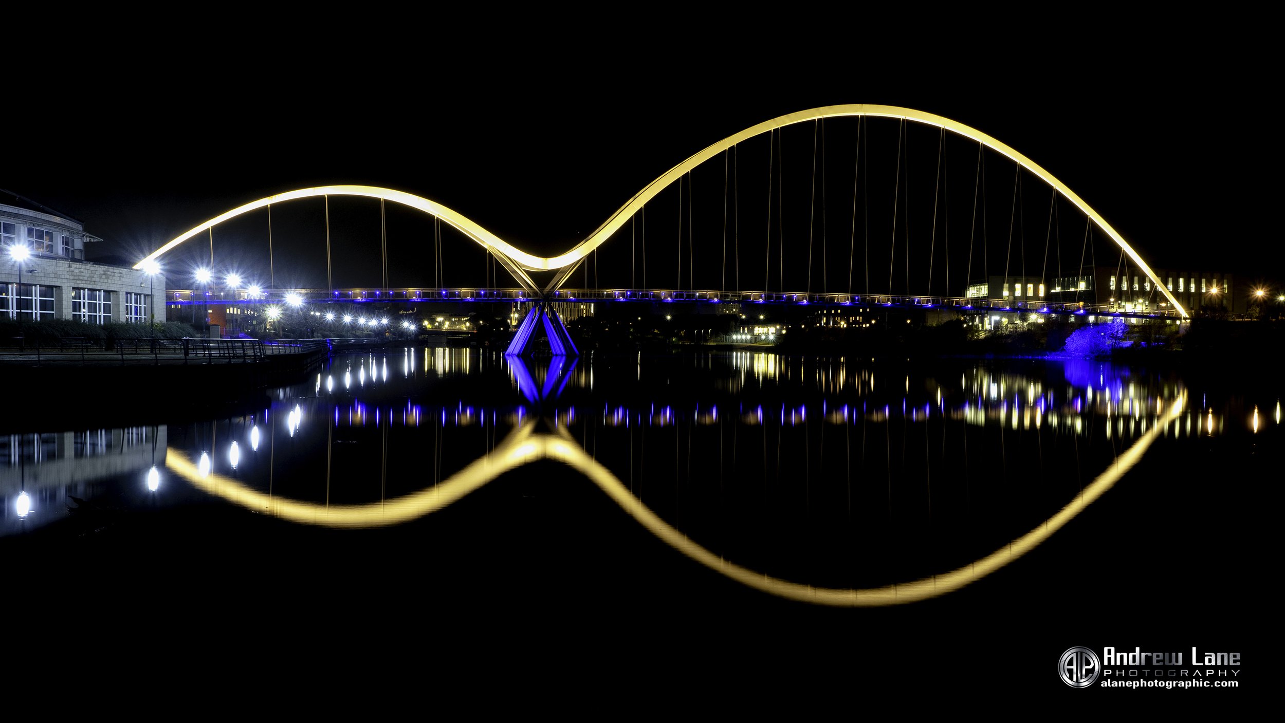  infinity bridge nighttime reflection 