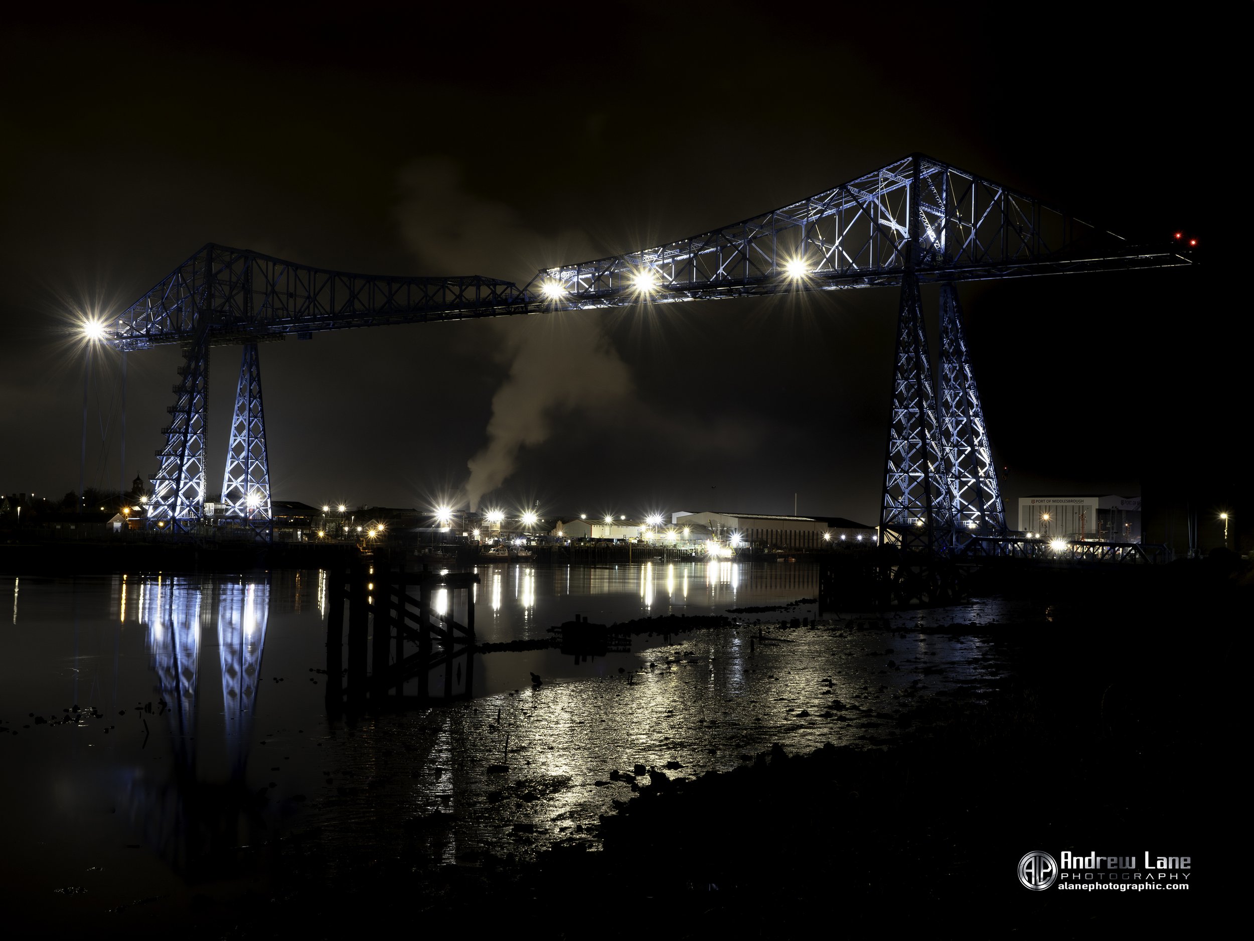  Transporter Bridge river Tees Nightscape 