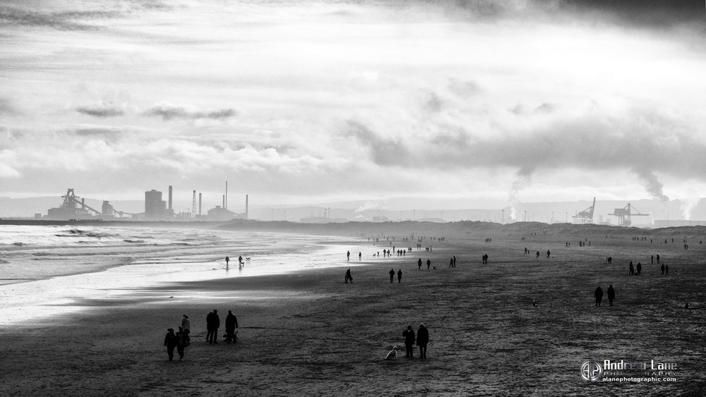  View across North Gare beach to Industrial Teesside 