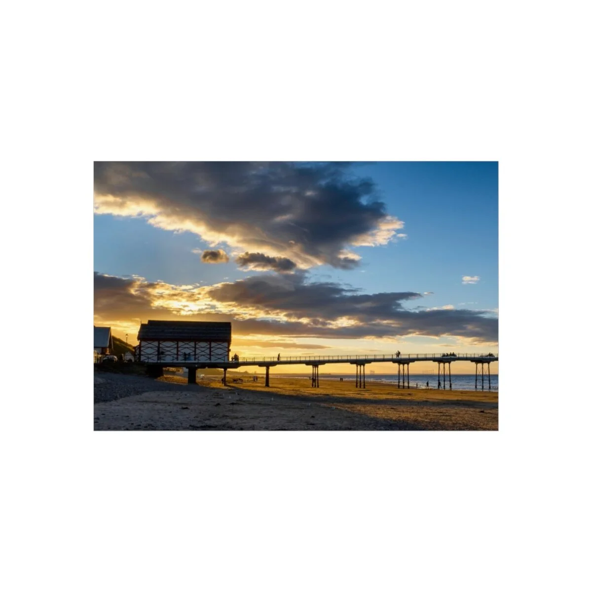 Fine Art Poster, featuring Saltburn pier at sunset
