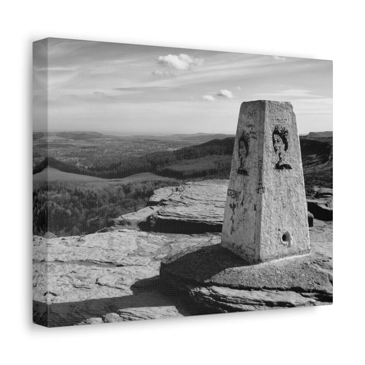 Stretched Satin Canvas, featuring the trigg point at the Top of Roseberry Topping