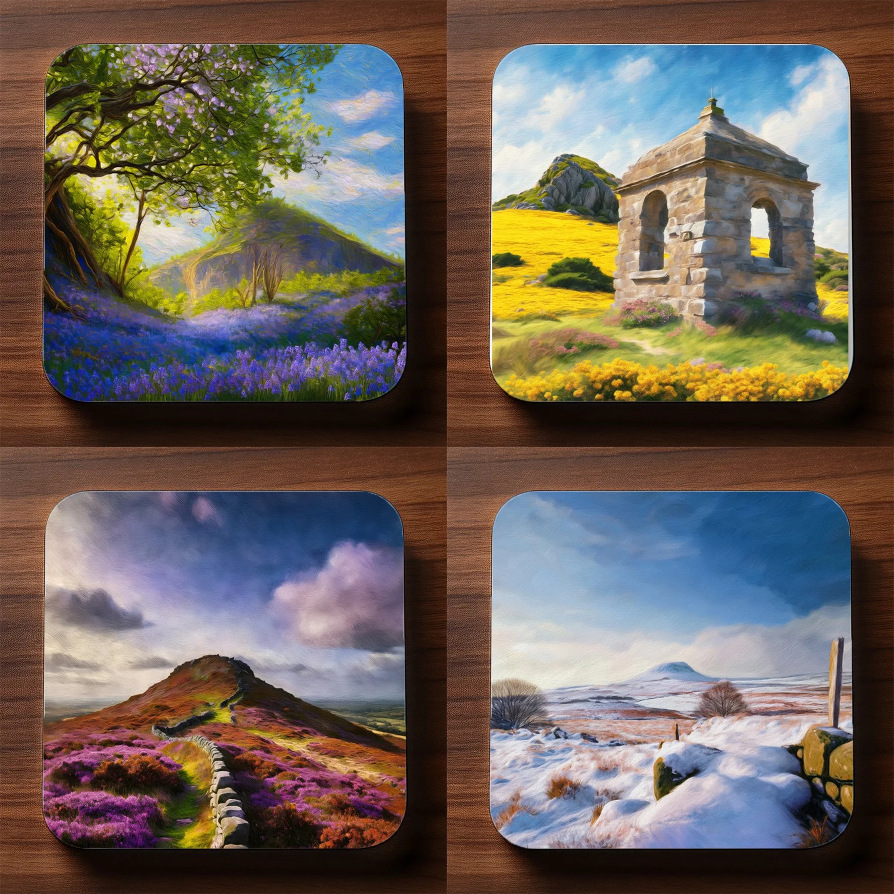 Roseberry Topping Four Seasons Coasters