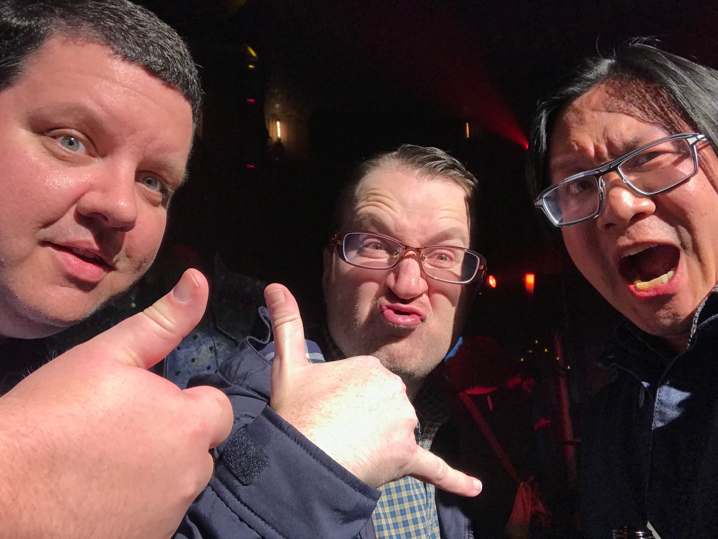 A fitting battle cry from fellow media attendees Jonathan Scarr & Paul Hunter, respectively.