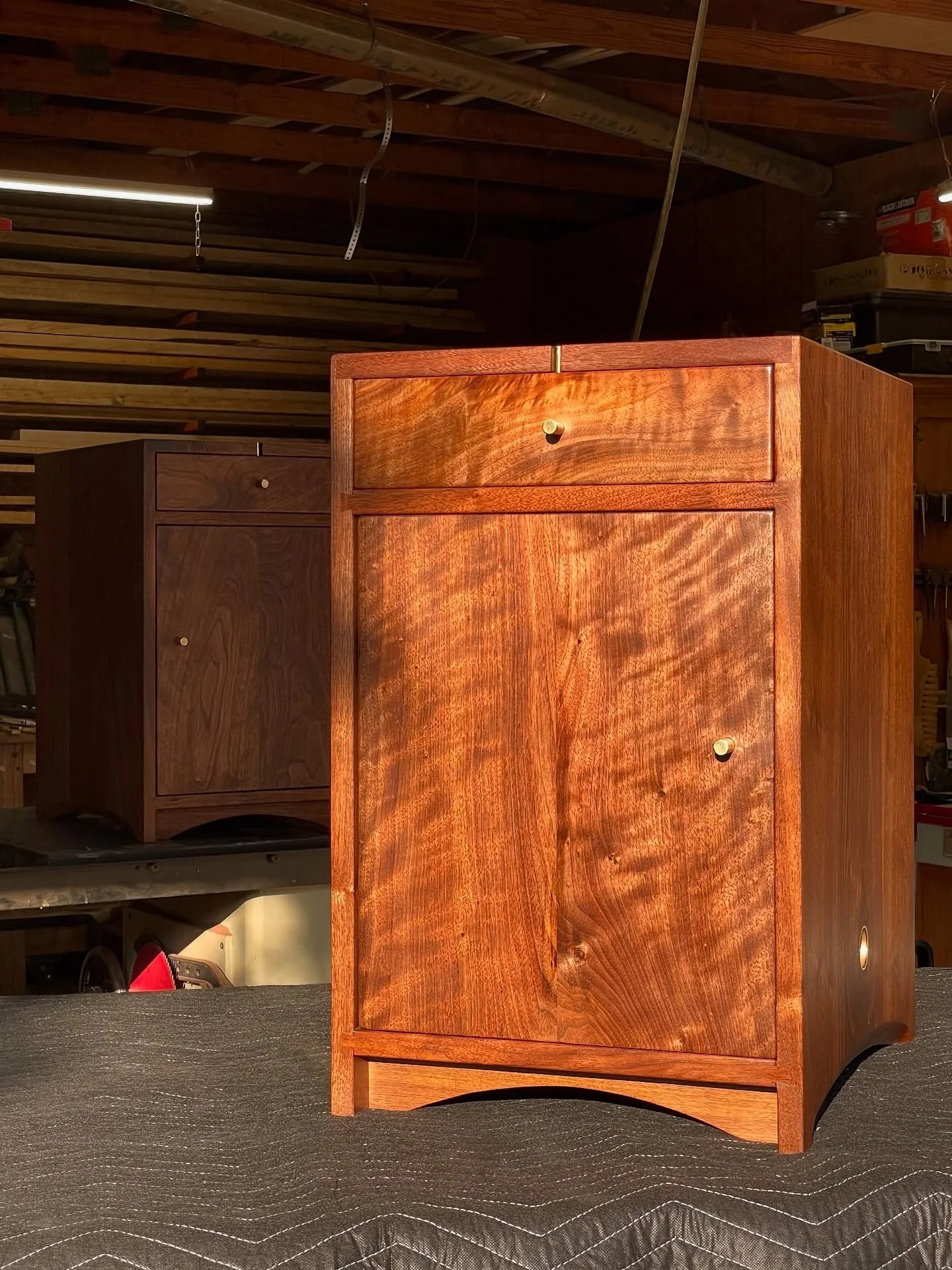 These two night stands are a part of a four piece bedroom collection I&rsquo;m currently working on for a special client in beautiful Bozeman. 

#beautiful #handcrafted #custom #furniture 

#woodworking #woodworker #furnituremaker #maker #diy #design
