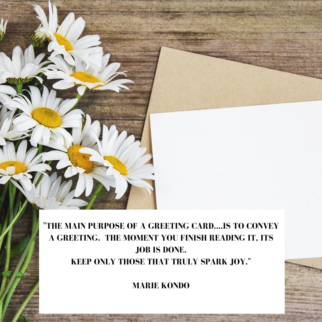 #mondaymotivation

&quot;The main purpose of a greeting card....is to convey a greeting.  The moment you finish reading it, its job is done.  Keep only those that truly spark joy.&quot; - Marie Kondo 

💐🌻🪻🌹🌷

Book a call to get started on your t