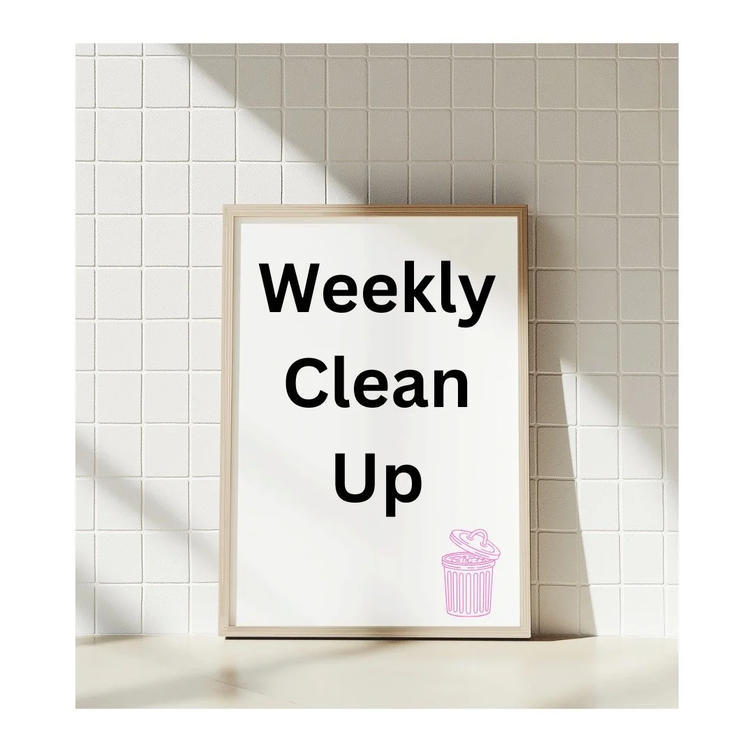 Weekly Reminder
Think of the day before trash (rubbish) pick-up as your built-in declutter day 

♻️ Recycle the cardboard
🍌 Compost uneaten fruits &amp; veggies
🚮 Empty all the bins

A 5-minute reset keeps your home lighter every week.
Keep clean u