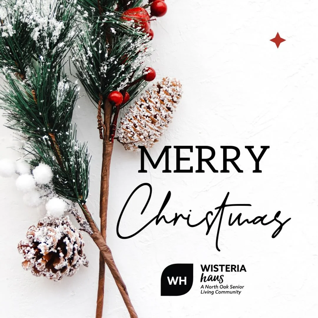 Merry Christmas from all of us at Wisteria Haus!🎄

May your day be filled with joy, laughter, and the warmth of family and friends. Wishing you a holiday season as bright and beautiful as the smiles at our community.
.
.
.
#AssistedLiving #SeniorLiv