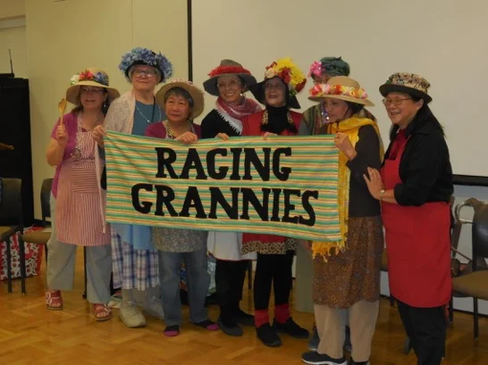 Raging Grannies at Faces of Genocide Conference at West Valley College