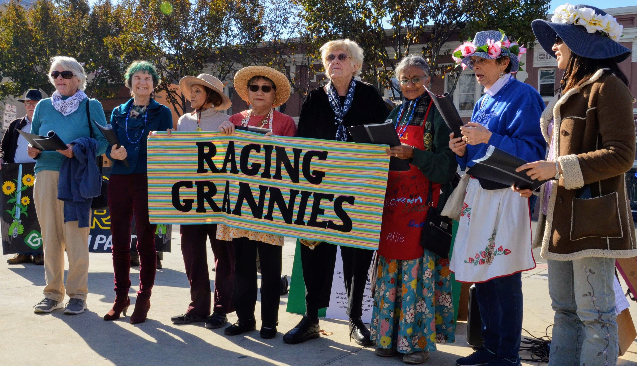 Raging Grannies sing Jan 22 at Rally for Coyote Valley