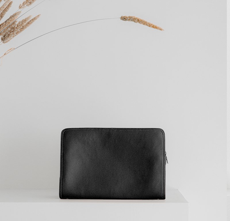Leather Toiletry Bag Black