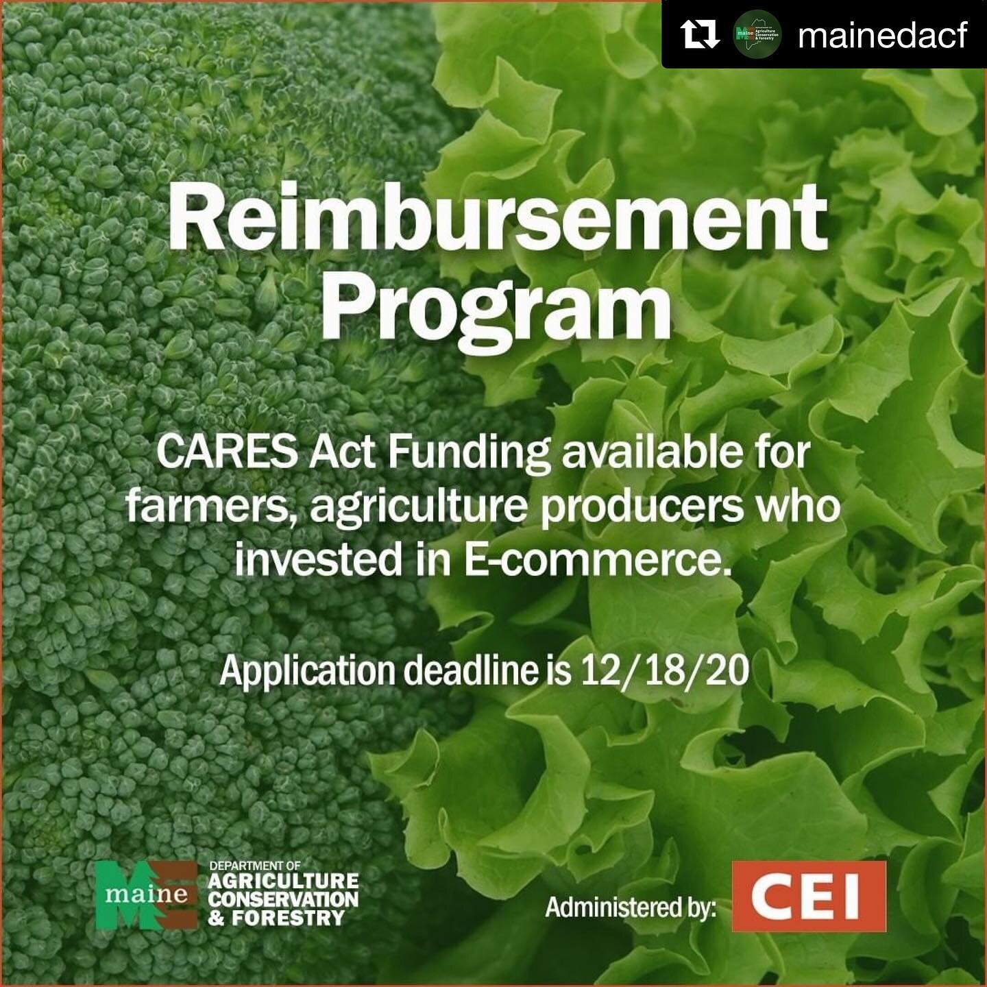 Through our BCDI COVID-19
Community Response Grant Fund we know there are many farmers and producers in our community who would be eligible for this funding. We hope you apply!!

#Repost @mainedacf
・・・
DACF has allocated CARES Act funds to reimburse 