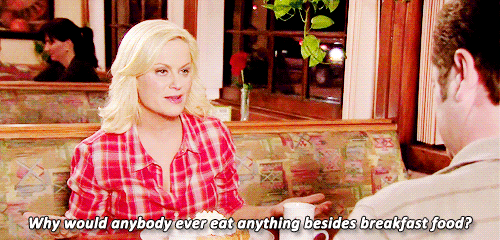 leslie knope breakfast food.gif