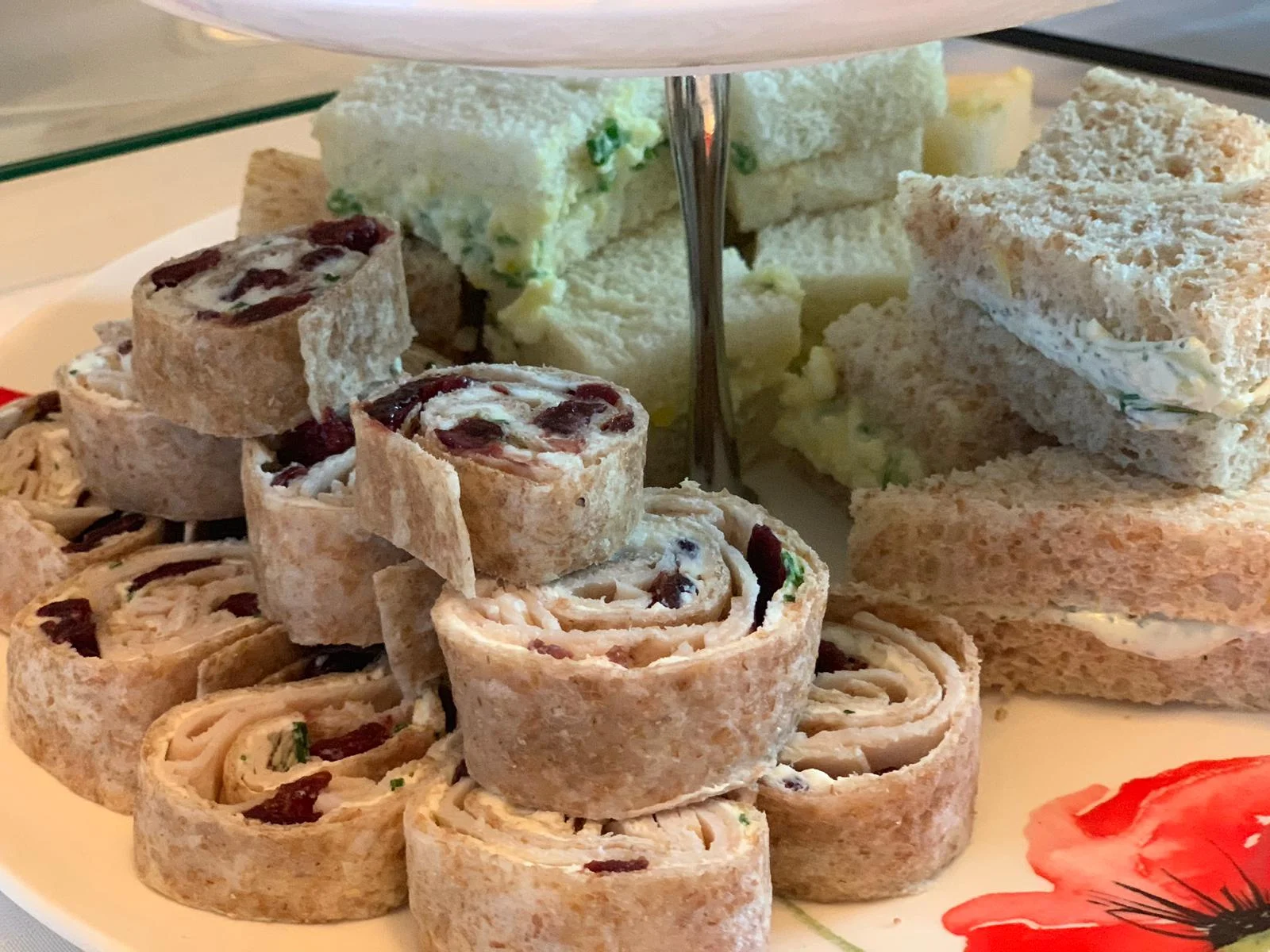 Turkey Cranberry Pinwheels, Lemon Dill Cucumber and Egg Salad Sandwiches