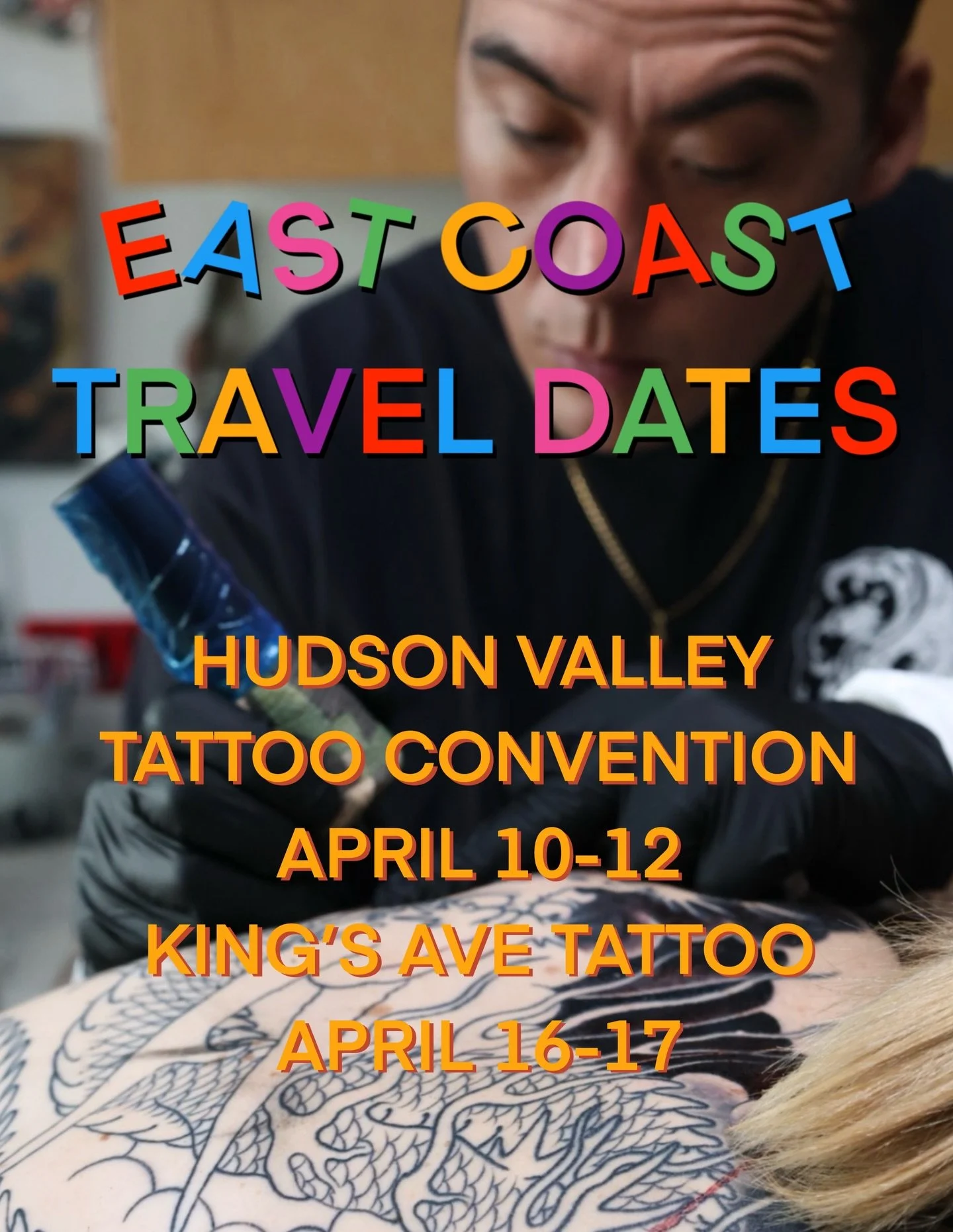 🚨 I&rsquo;m headed East!!! 🚨 

You can find me at @hvtattooconvention and after that @kingsavetattoo next month. 

Stoked to see old friends, make new ones, and work in some new spaces. 

Now taking appointments. Fill out the booking form on my web