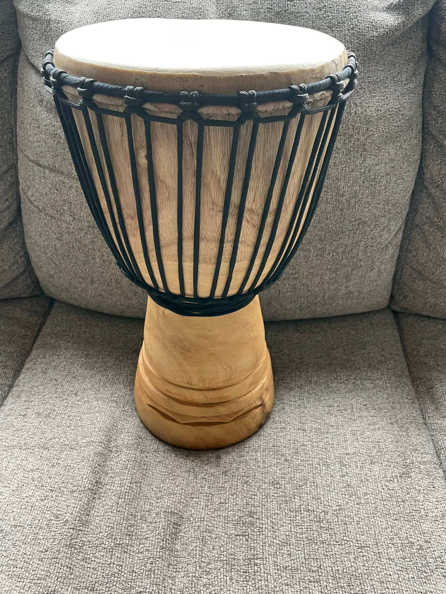 I got a new baby today🪘
Loki is so cute checking it out. 
Handcarved African Djembe that has a deep tone like the heart beat of Mother Earth. Getting ready to bring her up to the woods next weekend for retreat.