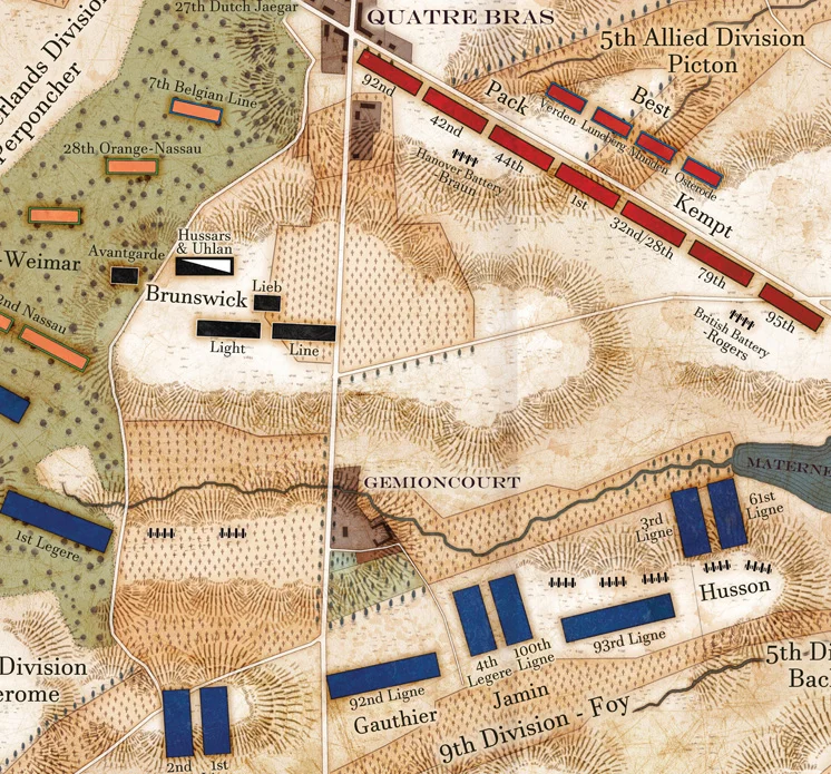 Battle of Quatre Bras : Napoleonic Campaigns Detail 1