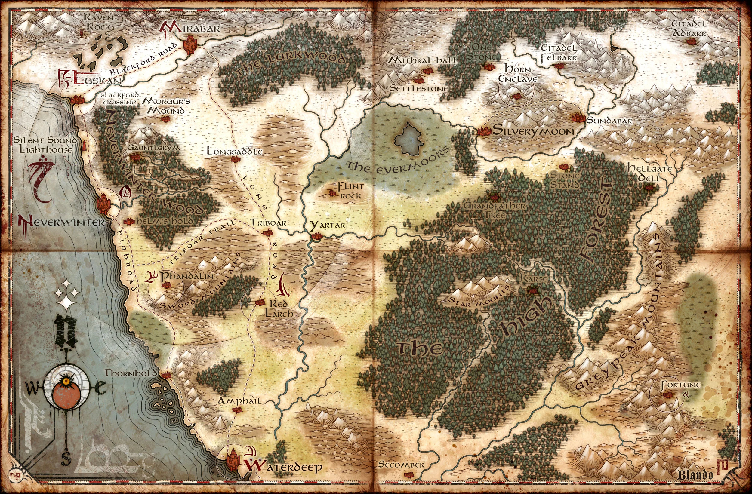A map of NE Faerun