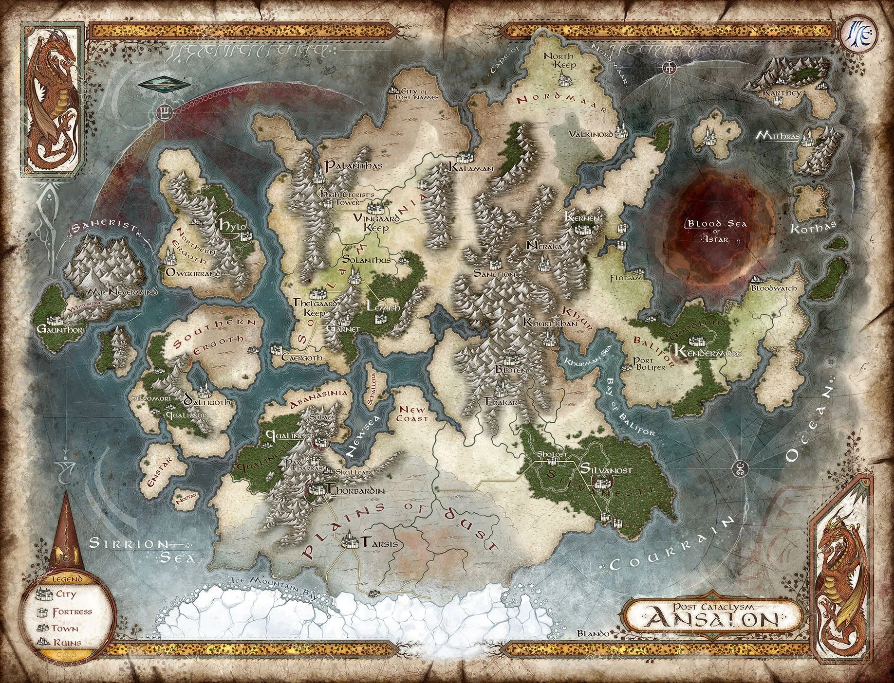 Post Cataclysm World map of Ansalon — Jared Blando