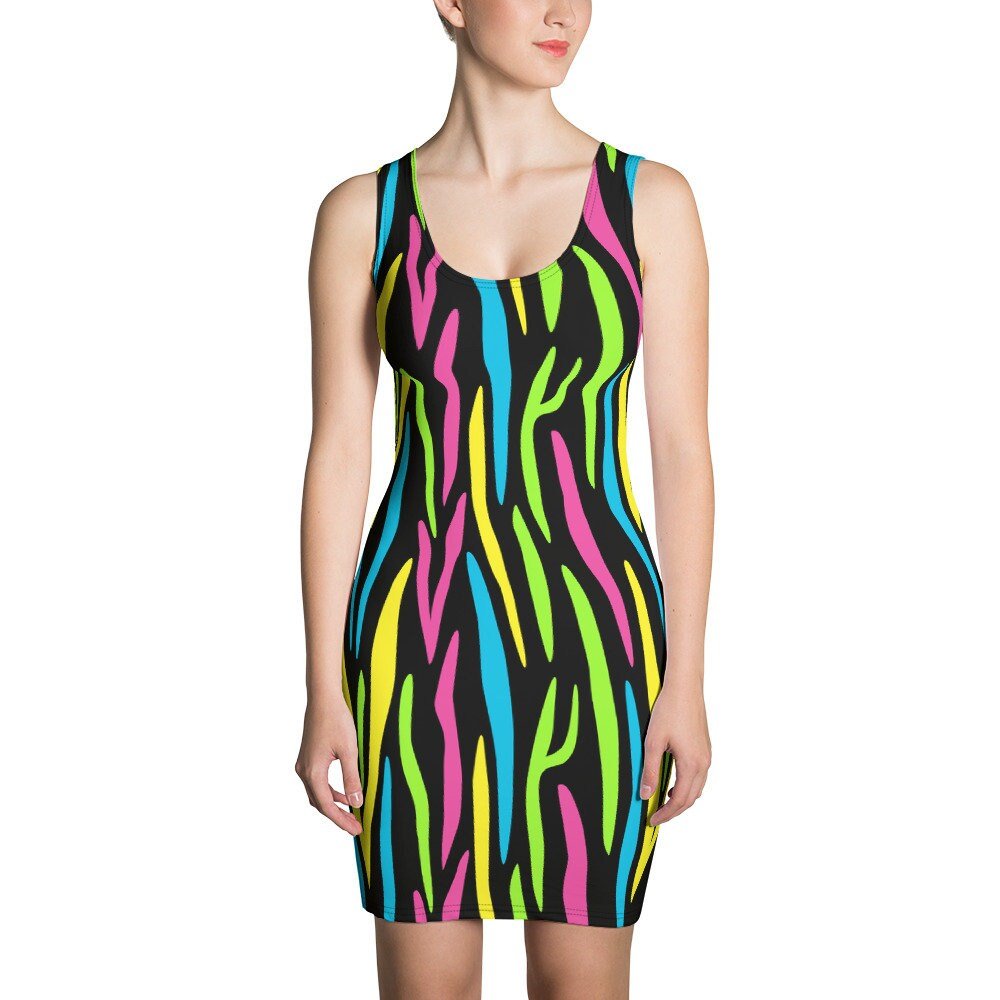 Sublimation Cut & Sew Dress - I Love the 80's | Eighties Themed Party Outfit Idea