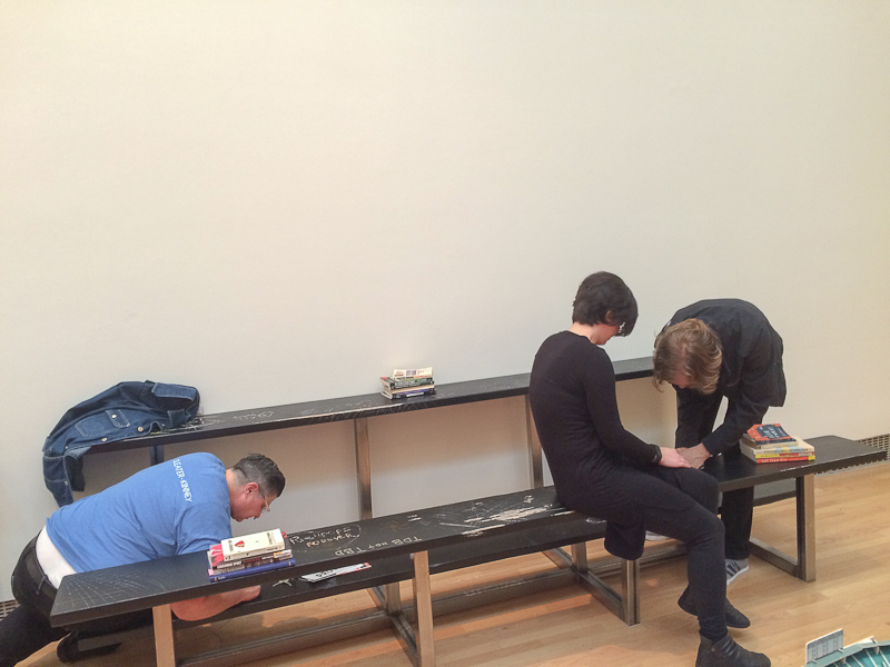 Bleacher Distressing Ceremony , installation view, 2016.