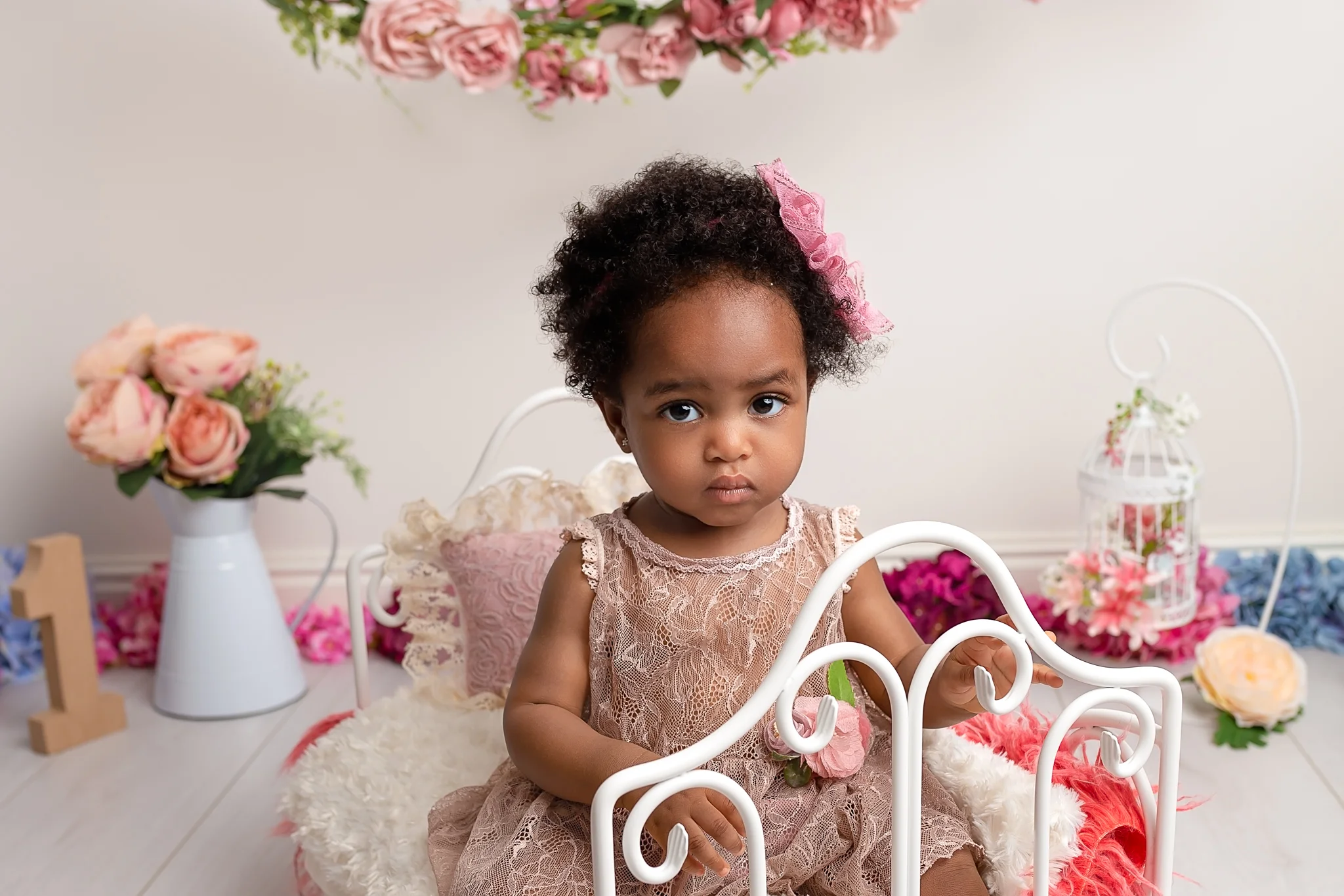 Professional baby photography Leeds, Bradford, York, Harrogate, Wakefield: portrait of 1 year old baby girl
