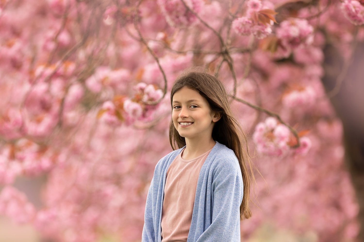 Cherry blossom child photoshoot in the Stray, Harrogate, Yorkshire