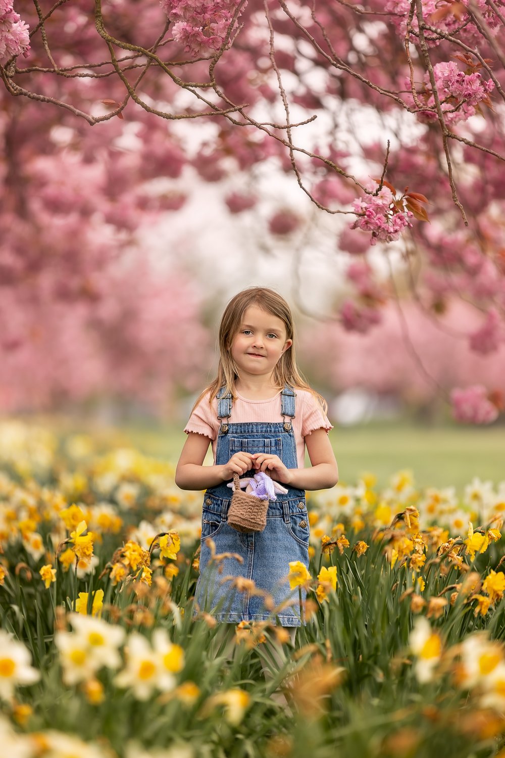 Cherry blossom child photoshoot in the Stray, Harrogate, Yorkshire