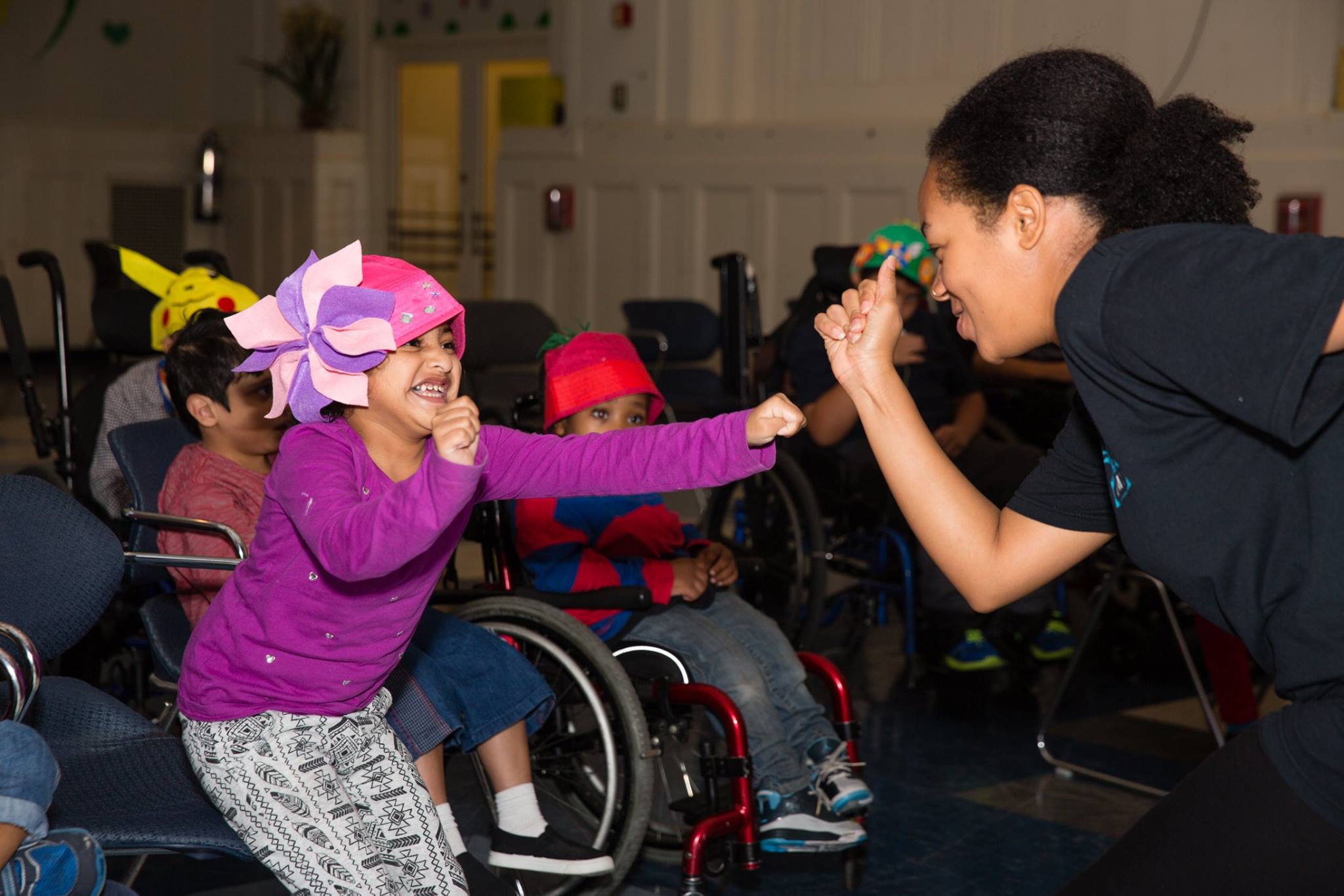 Actor and child interacting during children's theatre performance (Copy)