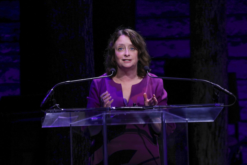 Rachel Dratch performing on stage at Only Make Believe Gala